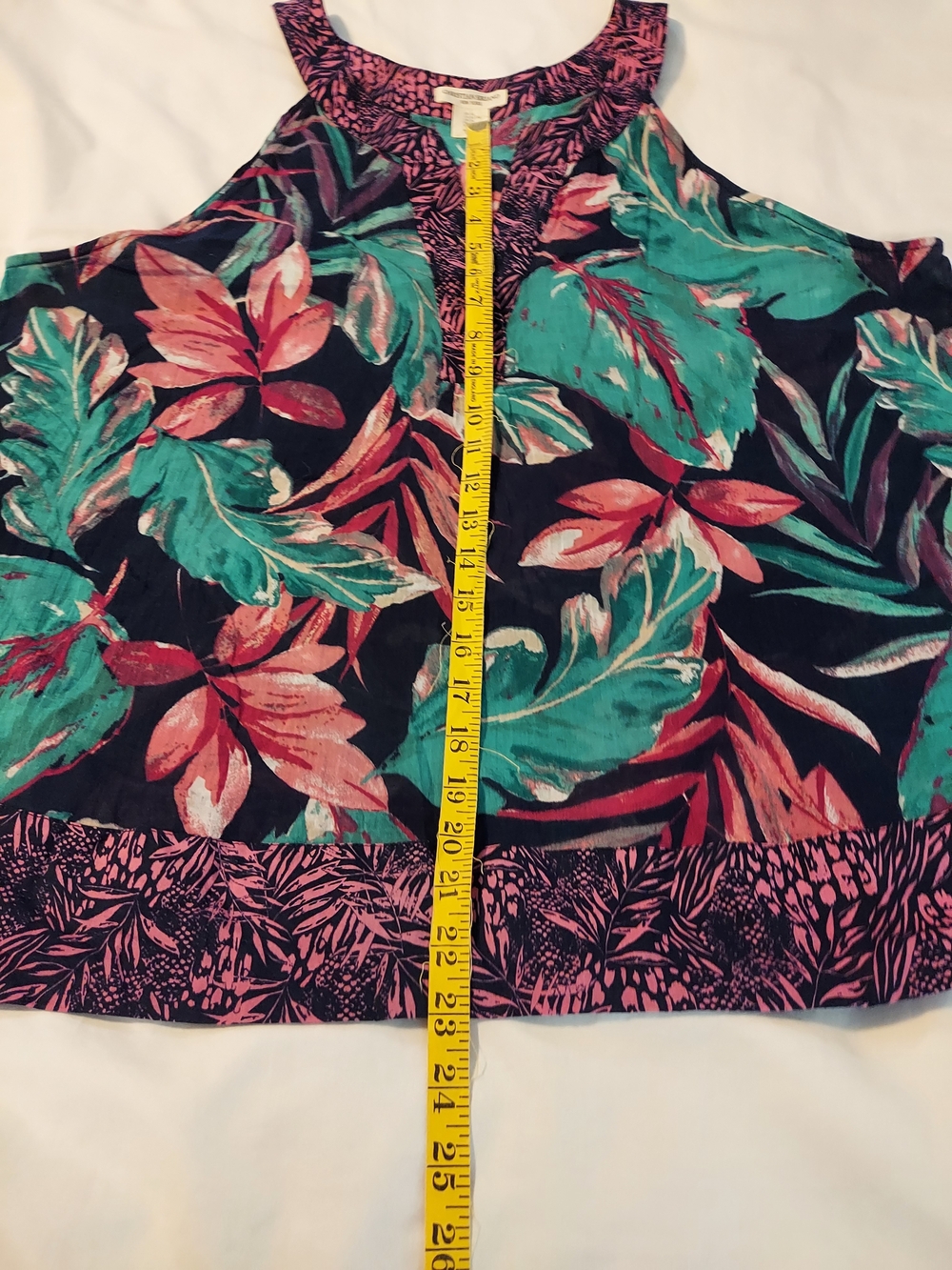 Christian Siriano Cotton Tropical Floral Sleeveless Tank Top - XL - Picture 6 of 7